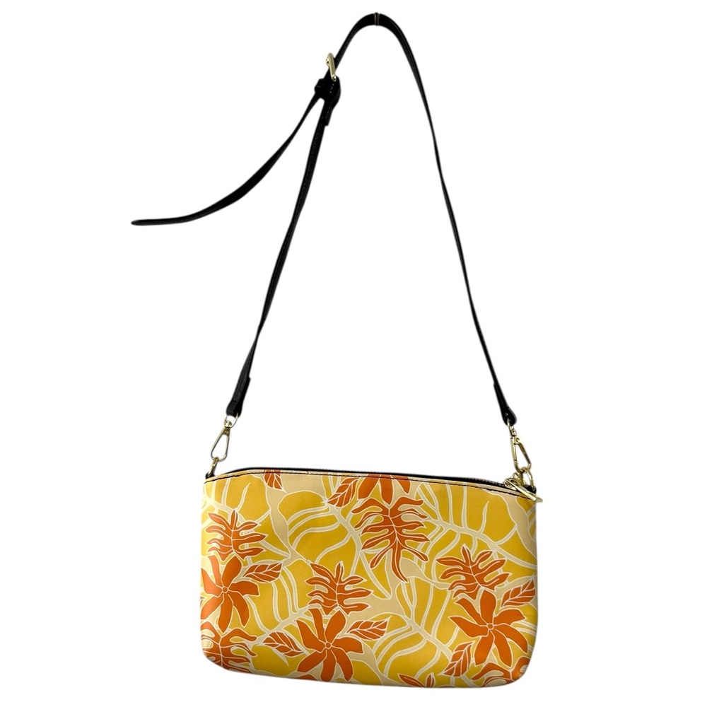 NWOT Lotus Creations Honolulu Tropical Wristlet Crossbody Yellow Orange Floral